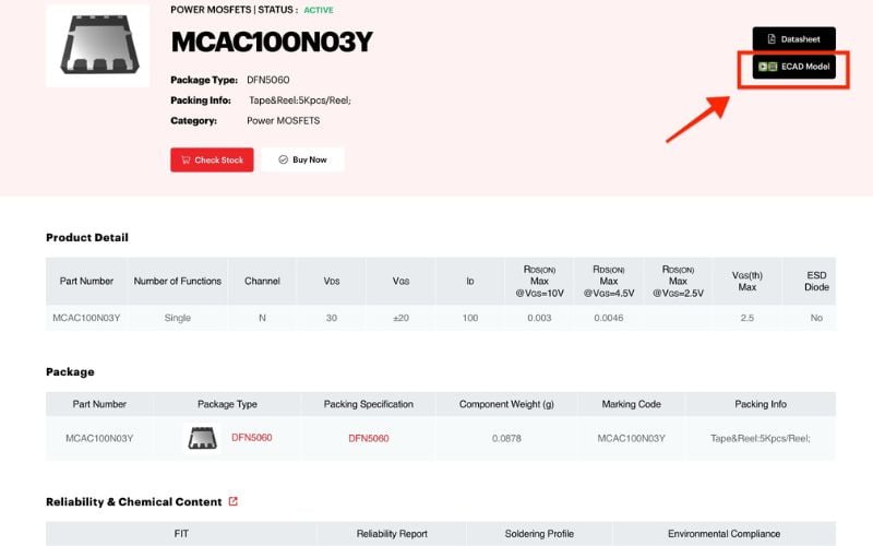 Download Free Symbols, PCB Footprints, & 3D STEP Files with MCC